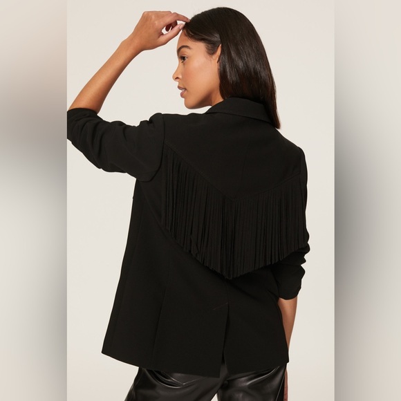 ▪️Cinq à Sept Black Dani Fringe Blazer Jacket - Picture 5 of 14